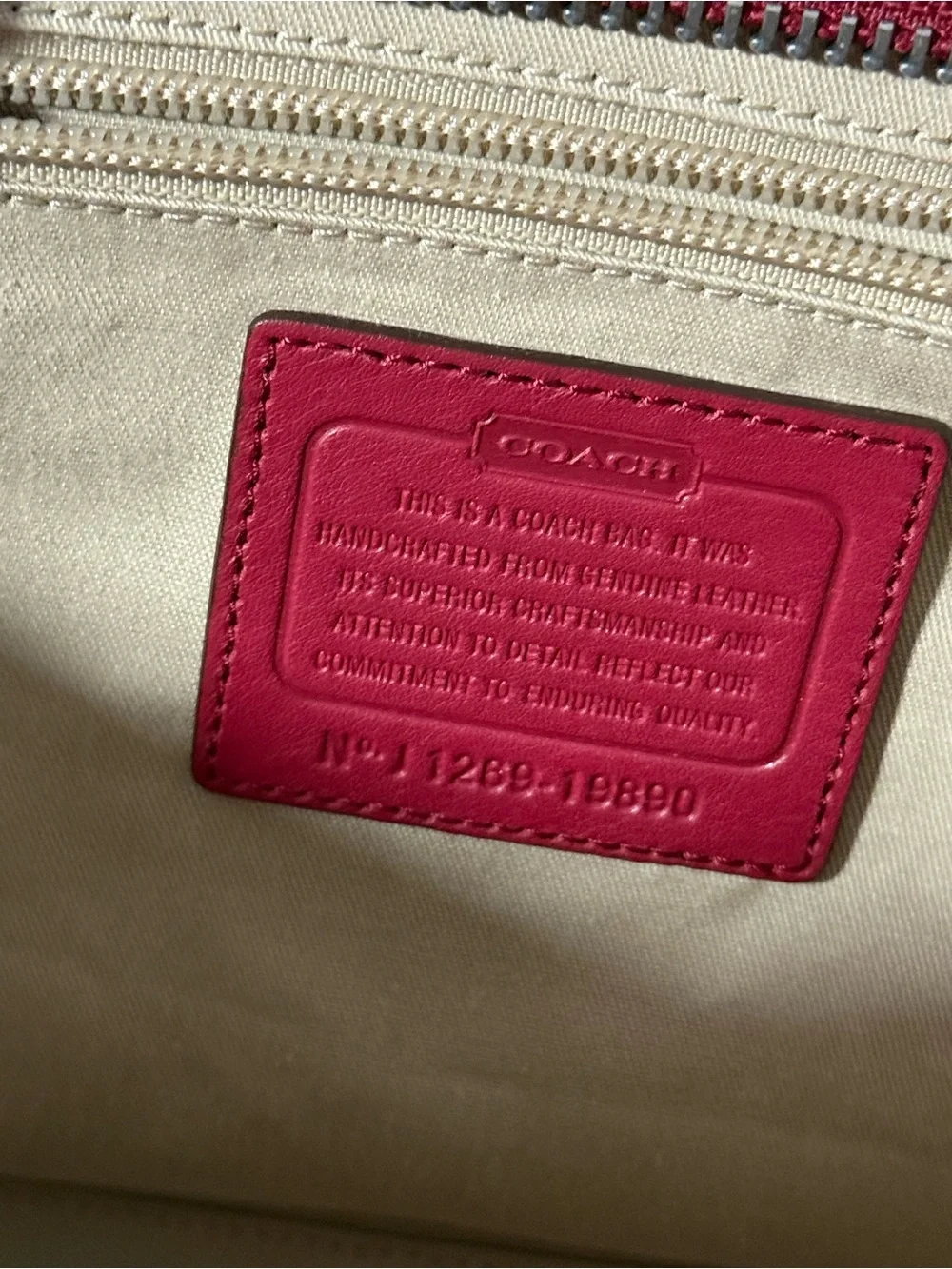 Coach structured leather